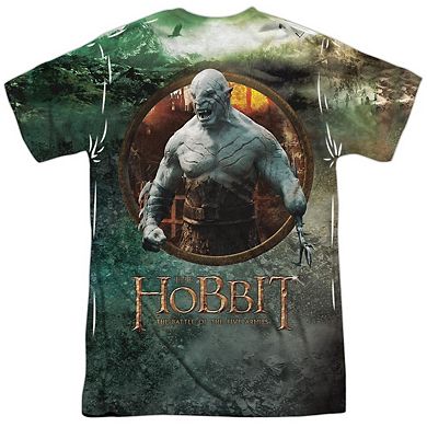 Hobbit Dwarves Vs Azog (front/back) Short Sleeve Adult Poly Crew T-shirt
