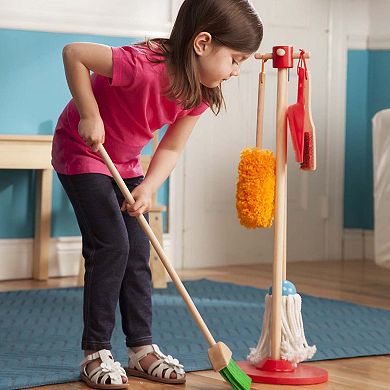 Melissa & Doug Dust! Sweep! Mop! 6-Piece Pretend Play Cleaning Set