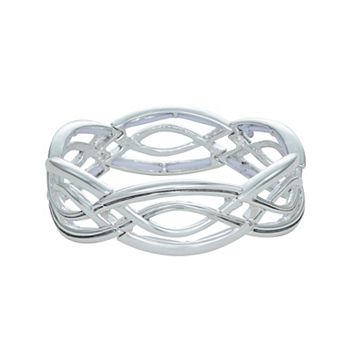 Napier Silver Tone Casual Romance Stretch Bracelet