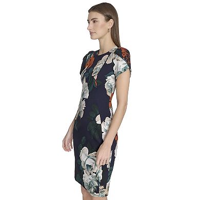 Women's Andrew Marc Short Tulip Sleeve Mini Sheath Dress