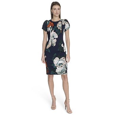 Women's Andrew Marc Short Tulip Sleeve Mini Sheath Dress