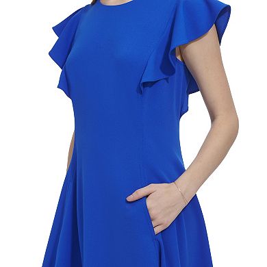 Women's Andrew Marc Ruffle Fit And Flare Mini Dress