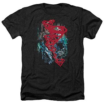Superman Gritty Adult Heather T-shirt