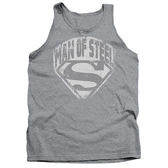 Superman Man Of Steel Shield Adult Tank Top
