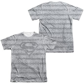 Superman Breaking Chains All Over Adult 65/35 Poly/cotton Short Sleeve T-shirt