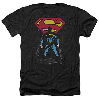Superman Dark Alley Adult Heather T-shirt