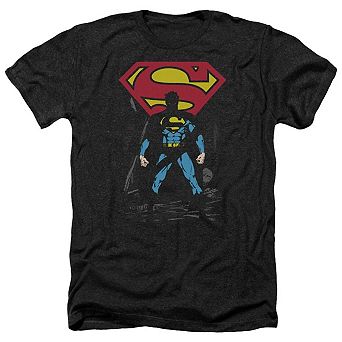 Superman Dark Alley Adult Heather T-shirt
