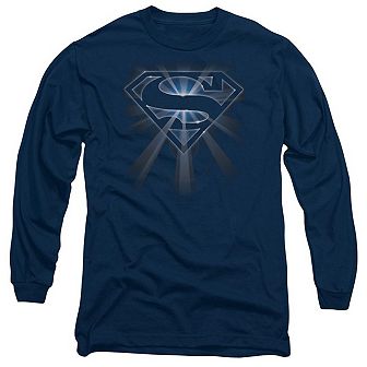 Superman Glowing Shield Long Sleeve Adult T-shirt