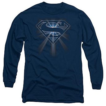 Superman Glowing Shield Long Sleeve Adult T-shirt