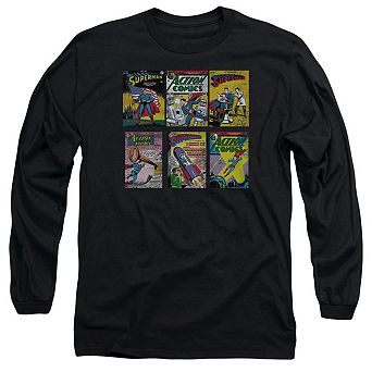 Superman Covers Long Sleeve Adult T-shirt