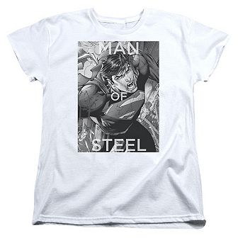 Superman Flight Of Steel Short Sleeve Womens T-shirt