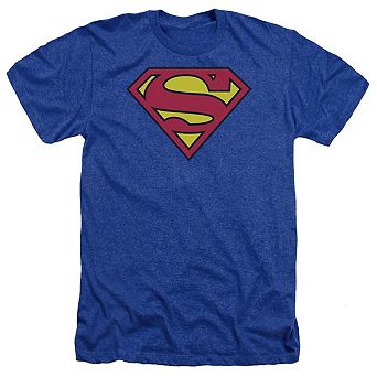 Superman Classic Logo Adult Heather T-shirt
