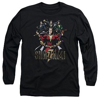 Shazam Movie Group Of Heroes Long Sleeve Adult T-shirt