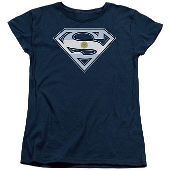 Superman Argentinian Shield Short Sleeve Womens T-shirt