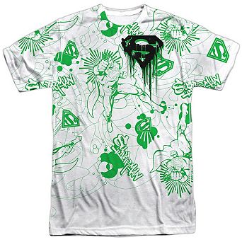 Superman In Your Face Short Sleeve Adult 100% Poly Crew T-shirt