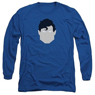 Superman Head Long Sleeve Adult T-shirt