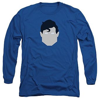 Superman Head Long Sleeve Adult T-shirt
