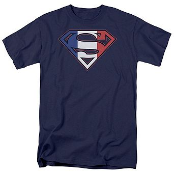 Superman French Shield Short Sleeve Adult T-shirt