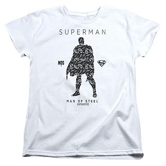 Superman Paisley Sihouette Short Sleeve Womens T-shirt