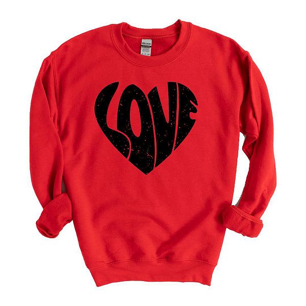 LOVE Heart Sequin Dropped Shoulder Sweatshirt main image 1