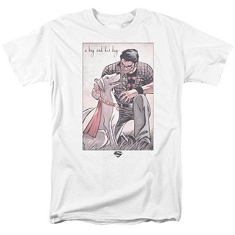 Superman Mans Best Friend Short Sleeve Adult T-shirt