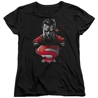 Superman Heat Vision Charged Short Sleeve Womens T-shirt