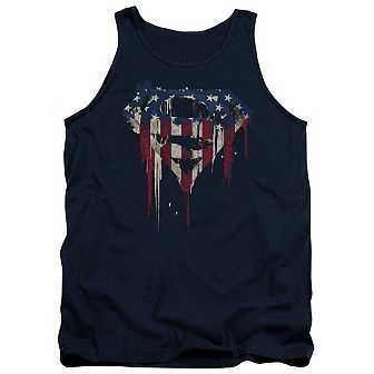 Superman Bleeding Shield Adult Tank Top