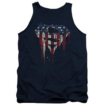 Superman Bleeding Shield Adult Tank Top