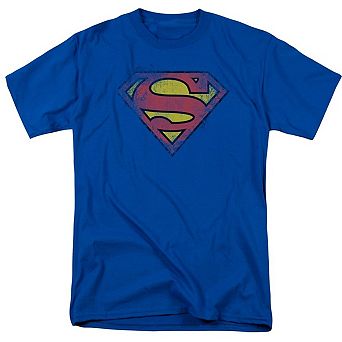 Superman Destroyed Logo Short Sleeve Adult T-shirt
