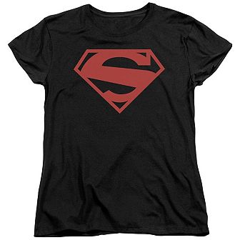 Superman 52 Red Block Short Sleeve Womens T-shirt
