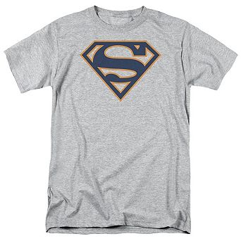 Superman Navy & Orange Shield Short Sleeve Adult T-shirt