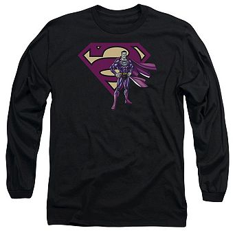 Superman Bizarro & Logo Long Sleeve Adult T-shirt