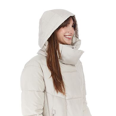 Women's Nine West Quilted Heavyweight Pillow Collar Puffer Jacket
