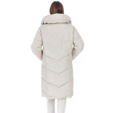 Women's Nine West Quilted Heavyweight Pillow Collar Puffer Jacket