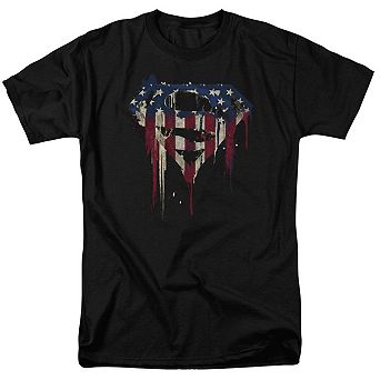 Superman Bleeding Shield Short Sleeve Adult T-shirt