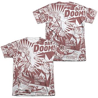 Superman Day Of Doom Adult 65/35 Poly/cotton Short Sleeve T-shirt