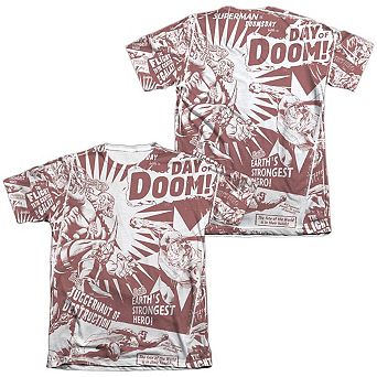 Superman Day Of Doom Adult 65/35 Poly/cotton Short Sleeve T-shirt