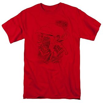 Superman In The City Short Sleeve Adult T-shirt