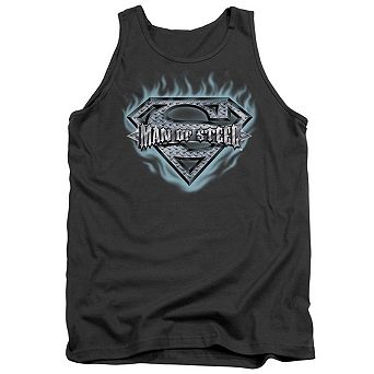 Superman Man Of Steel Shield Adult Tank Top