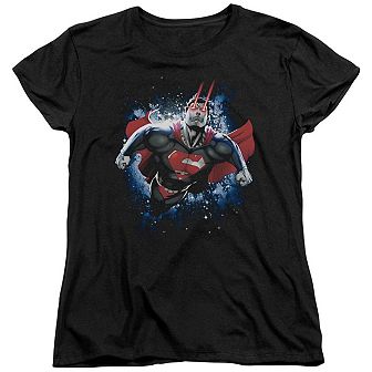 Superman Stardust Short Sleeve Womens T-shirt