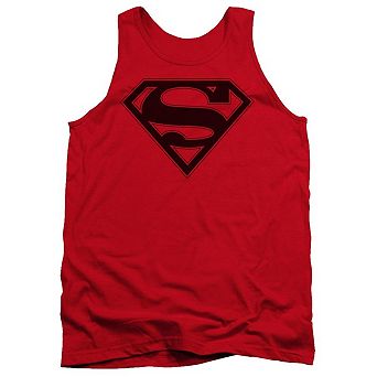 Superman Red & Black Shield Adult Tank Top