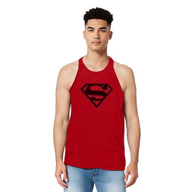 Superman Red & Black Shield Adult Tank Top