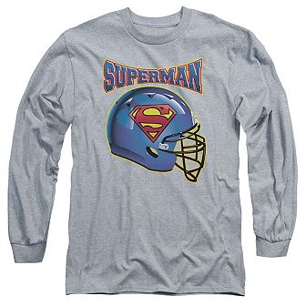 Superman Helmet Long Sleeve Adult T-shirt