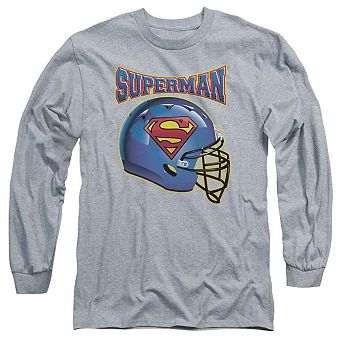 Superman Helmet Long Sleeve Adult T-shirt