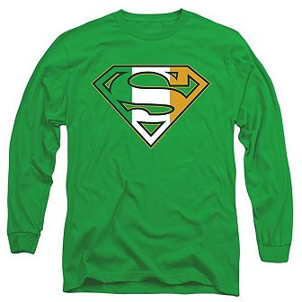 Superman Irish Shield Long Sleeve Adult T-shirt