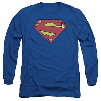 Superman New 52 Shield Long Sleeve Adult T-shirt