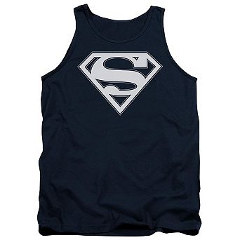Superman Navy & White Shield Adult Tank Top