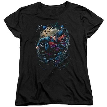Superman Breaking Space Short Sleeve Womens T-shirt