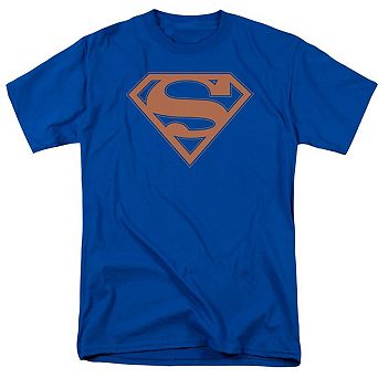 Superman Blue & Orange Shield Short Sleeve Adult T-shirt