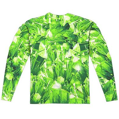 Superman Kryptonite Shield Long Sleeve Adult Poly Crew T-shirt